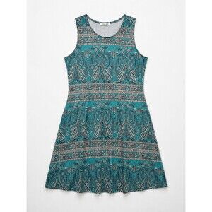 Simple Fun Women's Small Dress boho Blue sleeveless Pockets